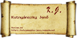 Kutnyánszky Jenő névjegykártya