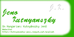 jeno kutnyanszky business card